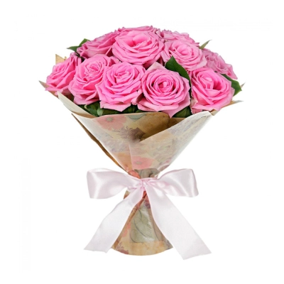 Букет из розовых роз с рускусом – нежность в каждом лепестке Самара Самарская область Букет из розовых роз с рускусом – нежность в каждом лепестке Самара Самарская область