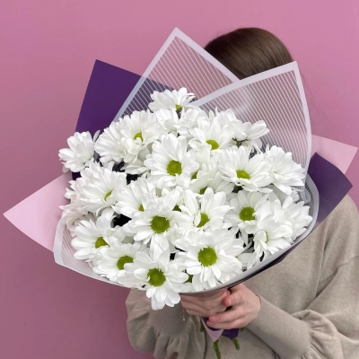 Букет «Весеннее настроение» – свежесть белых хризантем Самара Самарская область Букет «Весеннее настроение» – свежесть белых хризантем Самара Самарская область