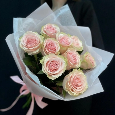 Букет из 9 розовых роз – нежность в каждом лепестке Самара Самарская область Букет из 9 розовых роз – нежность в каждом лепестке Самара Самарская область