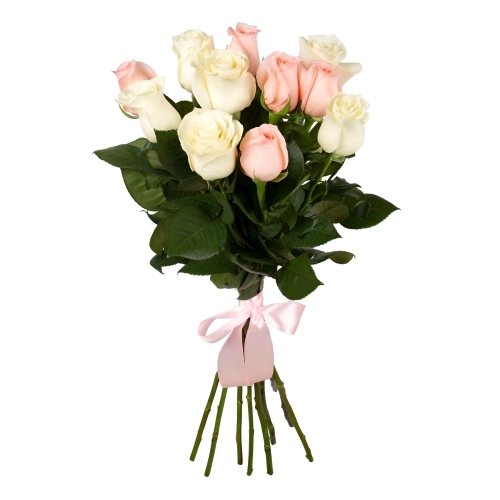 Букет из розовых и белых роз Самара Самарская область Букет из розовых и белых роз Самара Самарская область