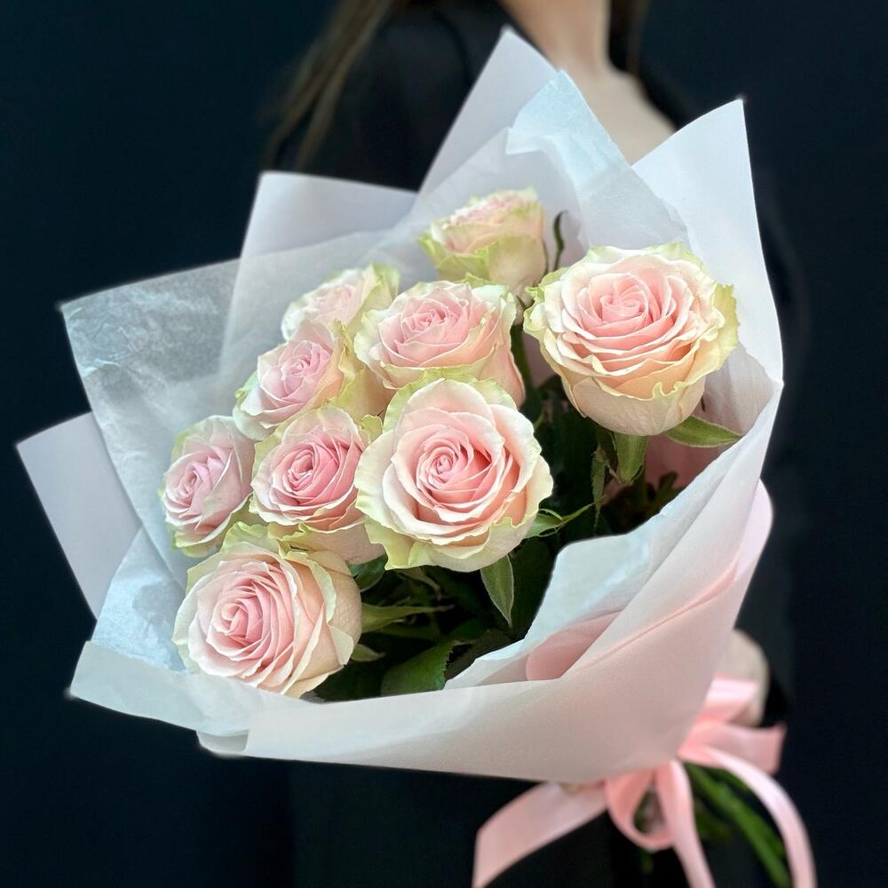 Букет из 9 розовых роз – нежность в каждом лепестке Самара Самарская область