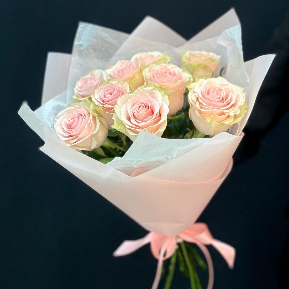 Букет из 9 розовых роз – нежность в каждом лепестке Самара Самарская область