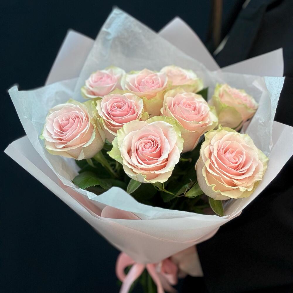 Букет из 9 розовых роз – нежность в каждом лепестке Самара Самарская область